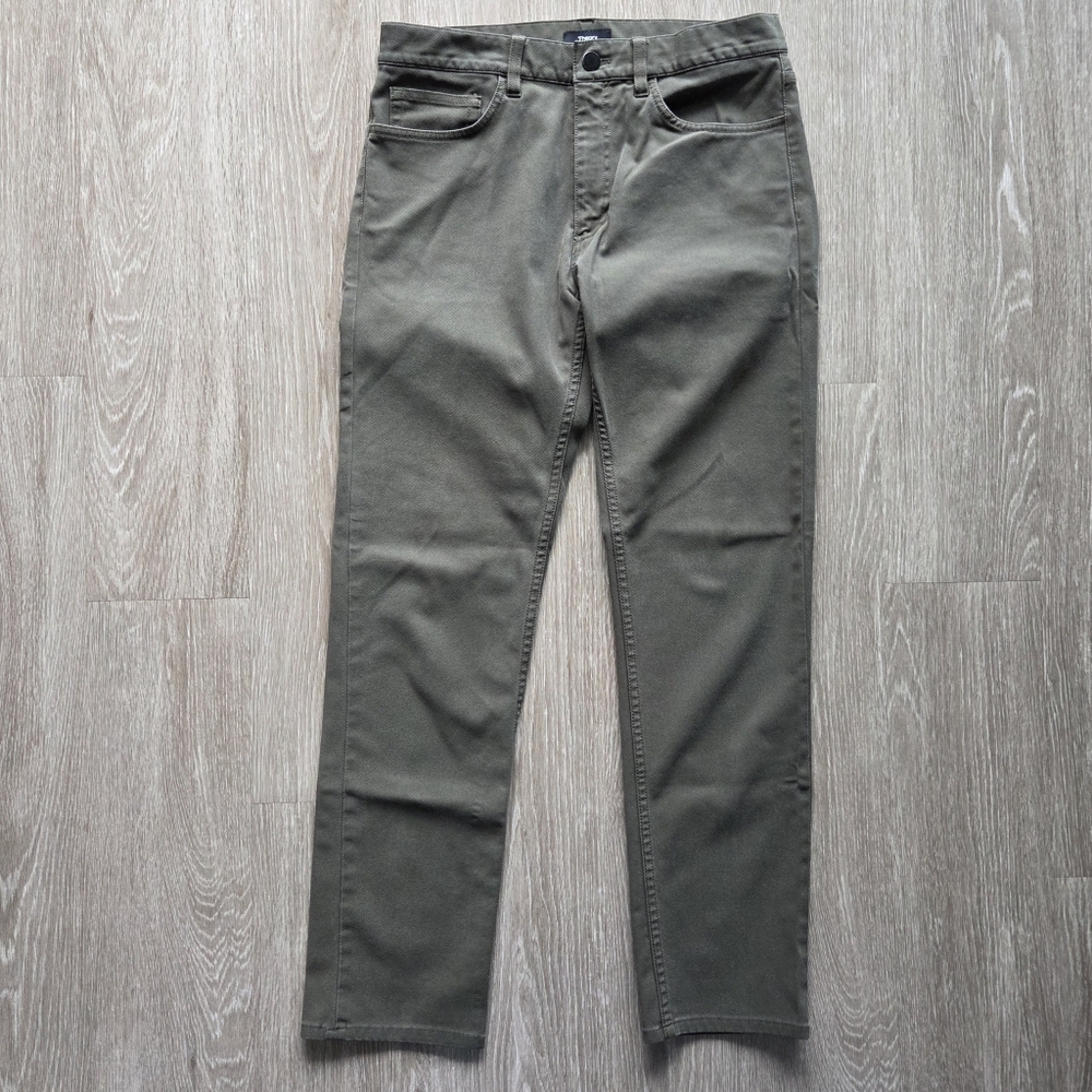 Theory Olive Green Straight Leg Pants Womens Size 30